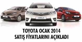 Toyota Ocak 2014 satış fiyatları